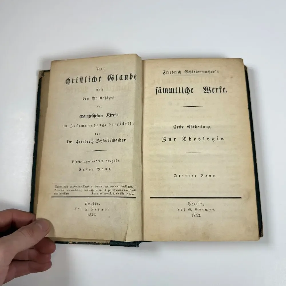 Christian Faith by F Schleiermacher 1842 Antique Book Ger Lng